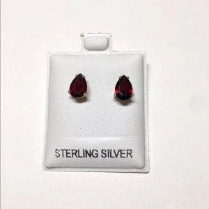 Garnet tear drop earrings